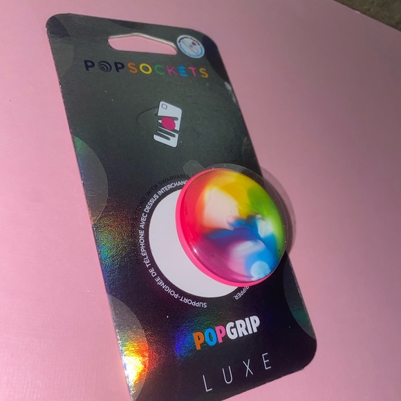 NEW POPSOCKETS POPGRIP LUXE. Color: Swirl Rainbow. GREAT STOCKING STUFFER - Picture 7 of 16